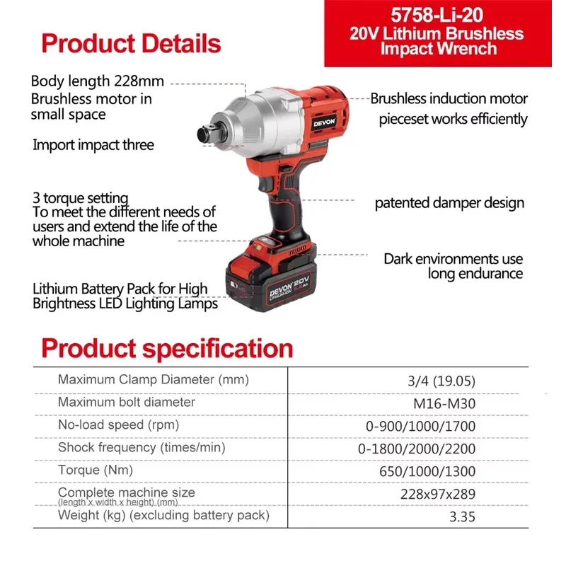 Devon 20V yüksek torklu üç tor - Torque Wrench incelemesi ve fiyatı